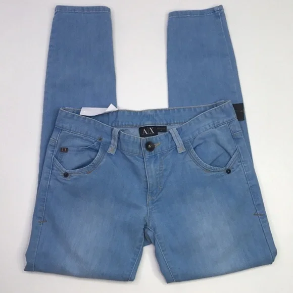 ARMANI EXCHANGE The Rider Mid-Rise Skinny  Women's Jean Sz 4 - Picture 2 of 9
